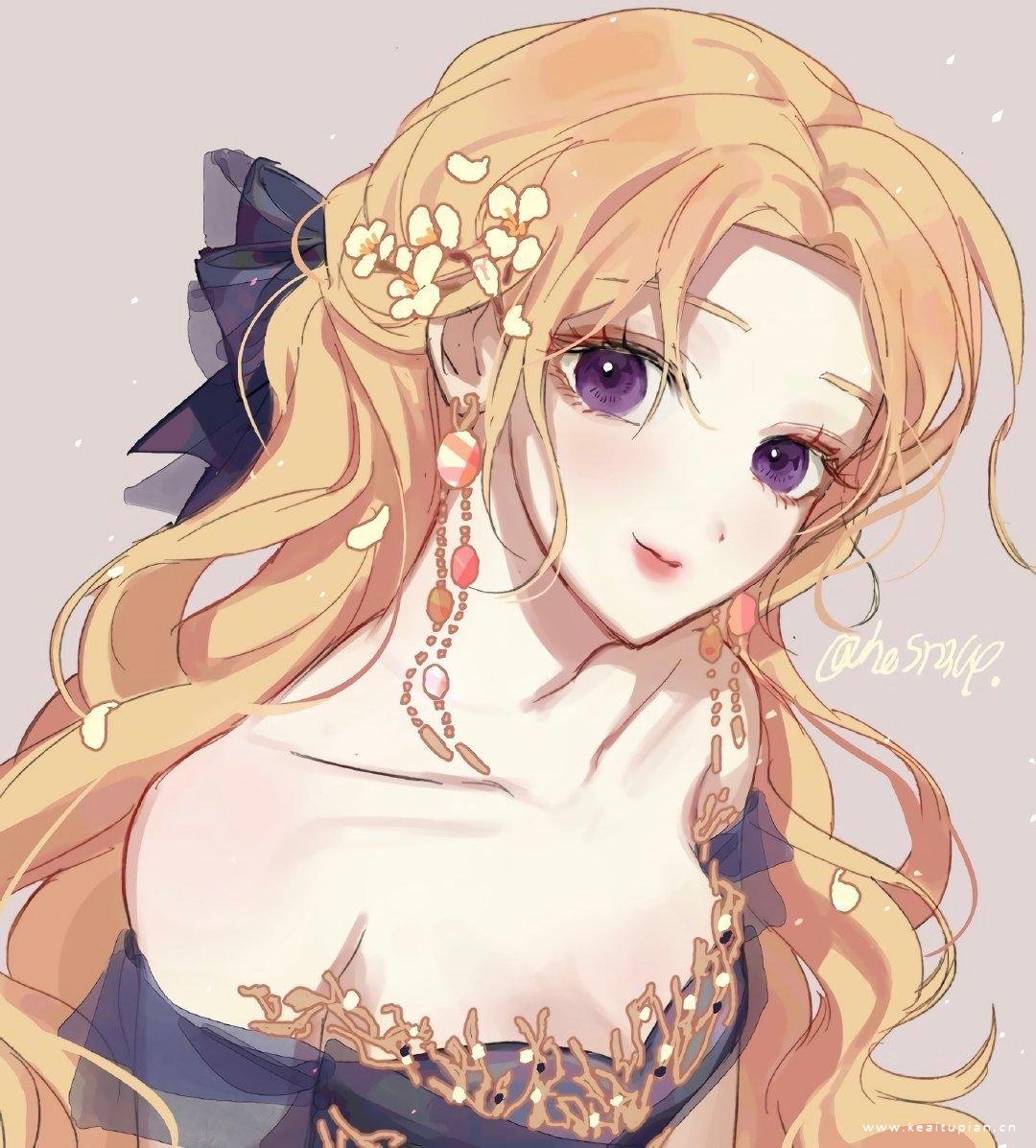 高贵优雅唯美梦幻的微信动漫美女头像图片