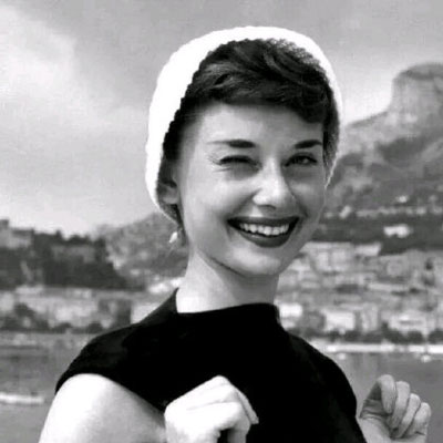 经典复古奥黛丽赫本高清黑白头像图片