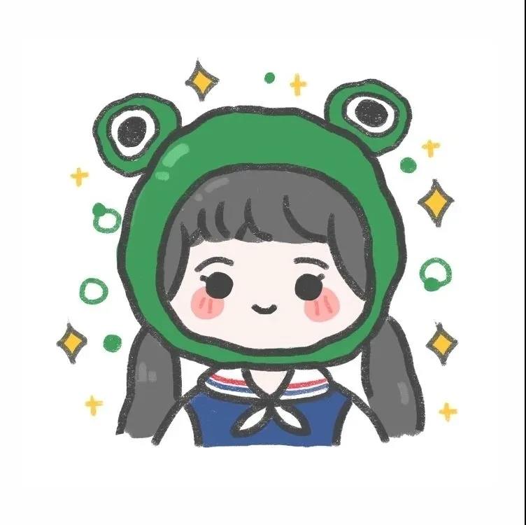 戴着动物头套的可爱卡通女生头像图片