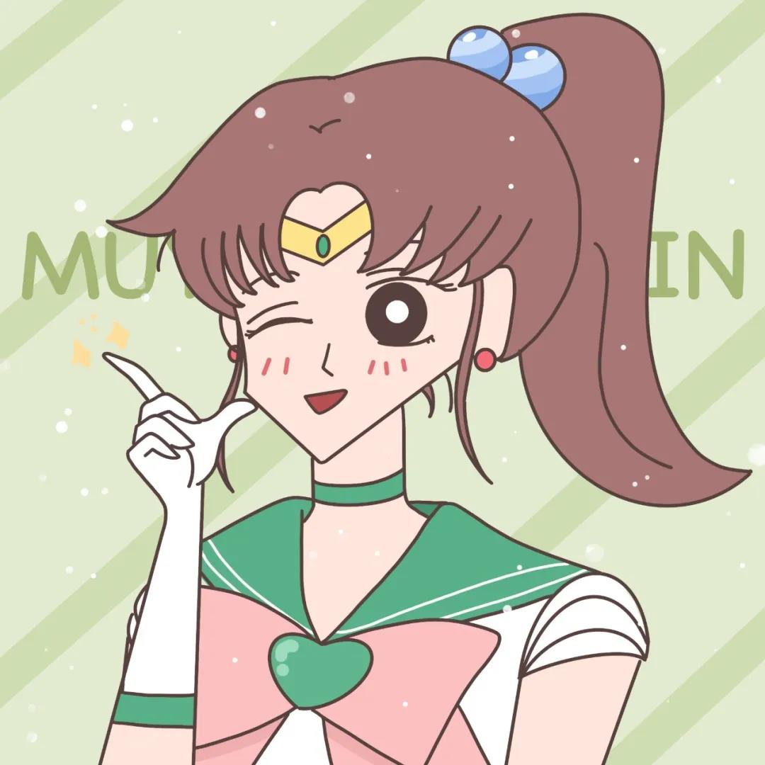 蜡笔小新画风的美少女战士可爱动画头像图片