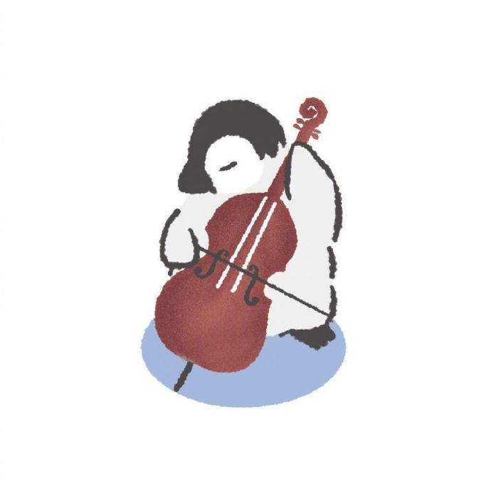 可爱调皮手绘流浪小企鹅头像