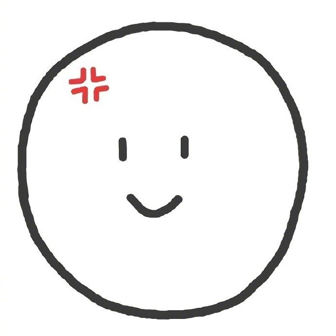 白色极简简笔画表情头像