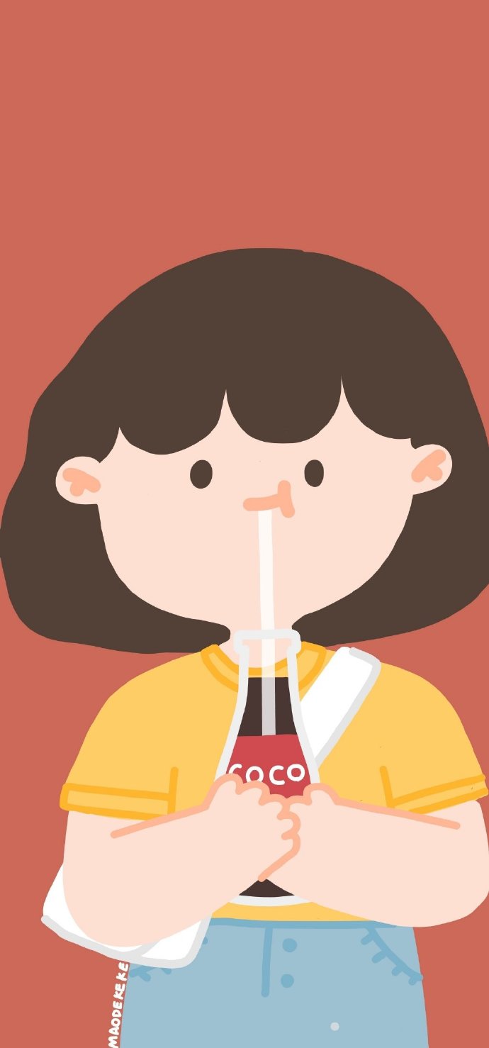 卡通波波头饮料女生头像