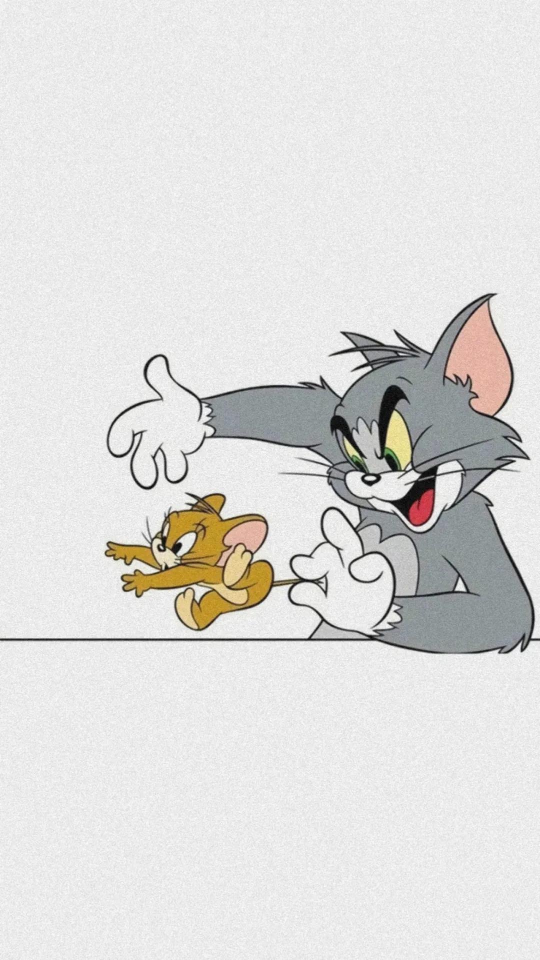相爱相杀的《猫和老鼠》汤姆杰瑞动画简约手机壁纸图片