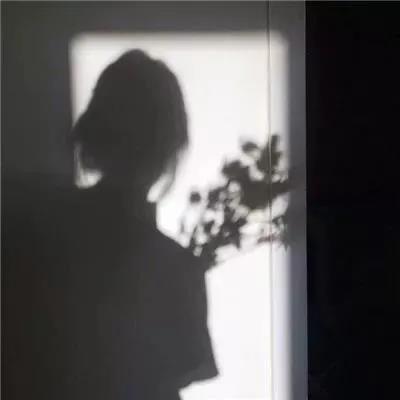 墙上婀娜曼妙的女生影子头像，唯美浪漫