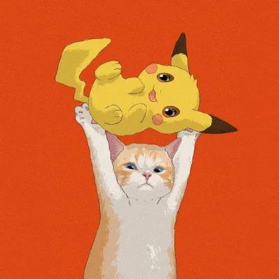 卡通猫咪举双手拿东西的图片头像又萌又有趣