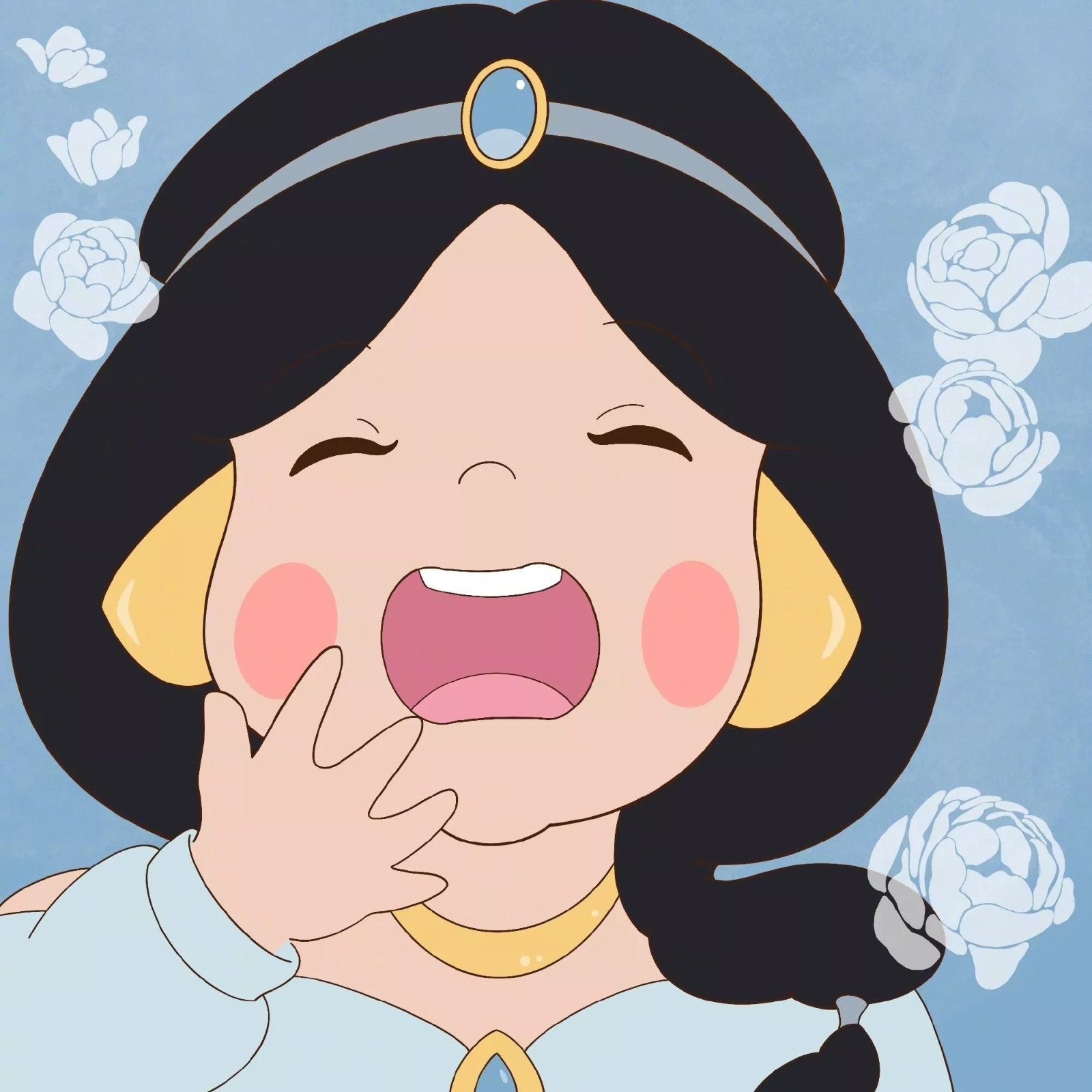 九位打哈欠的迪士尼公主超可爱卡通头像图片