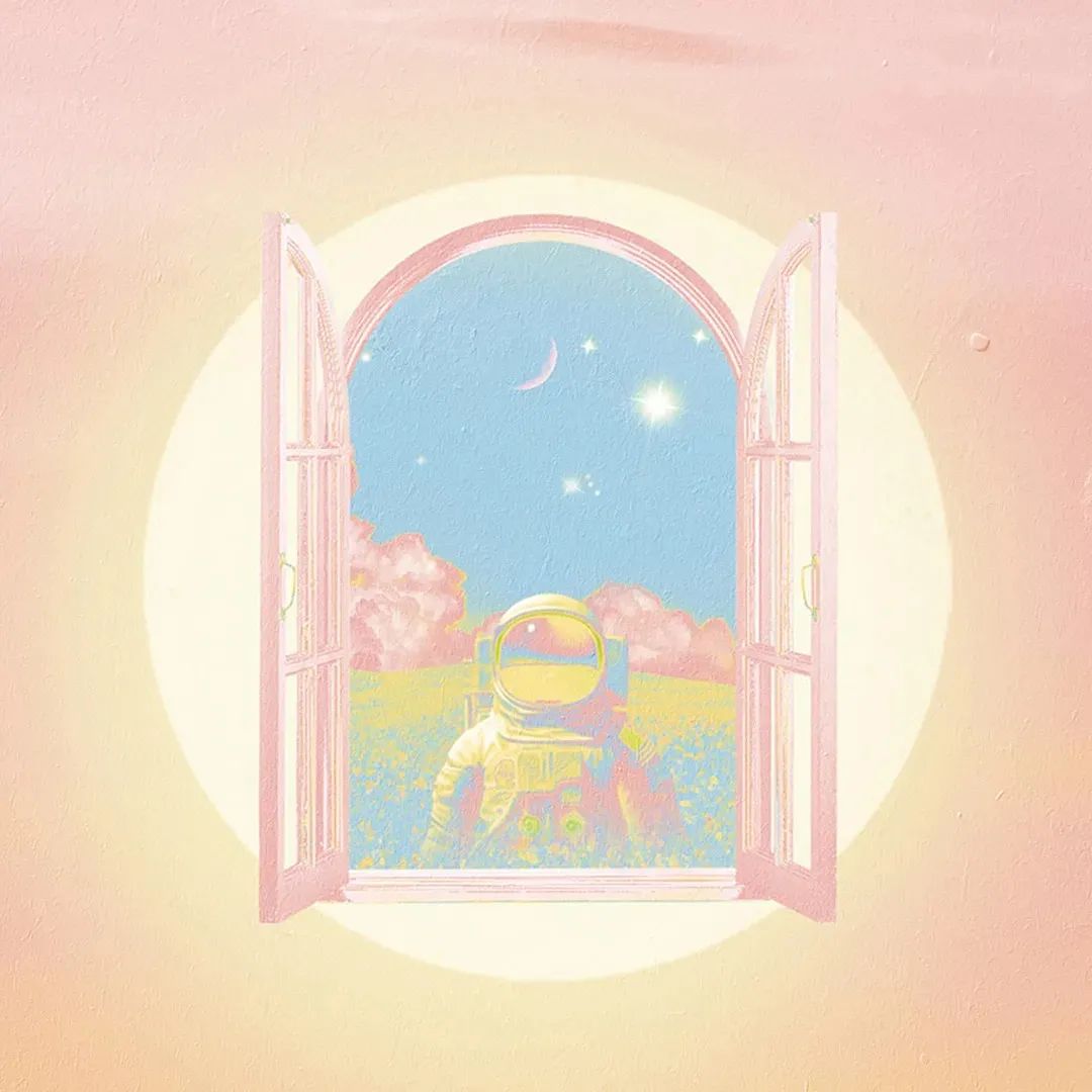 简单干净好看头像|梦幻画风的窗外月亮风景
