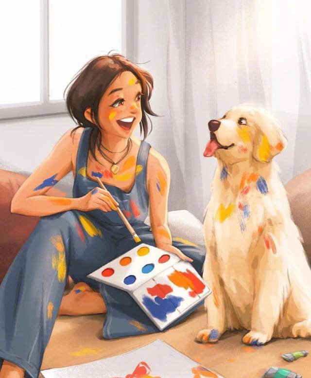 抱狗狗的头像图片 抱狗狗的卡通微信头像大全