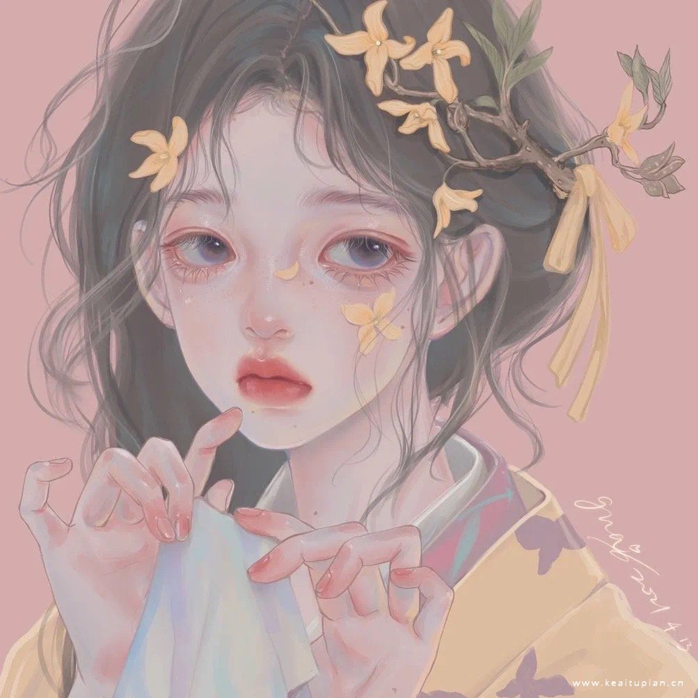 超好看的手绘动漫古风女生微信高清头像图片