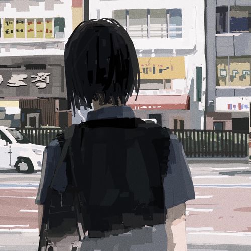 客桥.微丧手绘风女头/别用你短暂的喜欢打扰我平静的生活头像图片