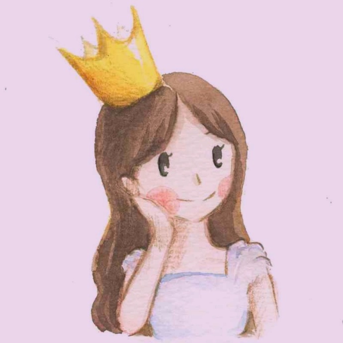 可爱的托腮女孩卡通手绘头像