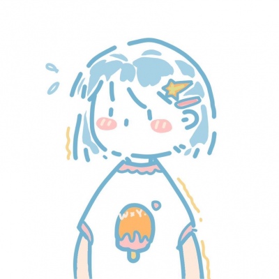 粉嫩可爱的卡通简笔画女生微信头像