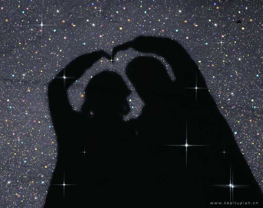 两人一张微信热门星空情侣头像