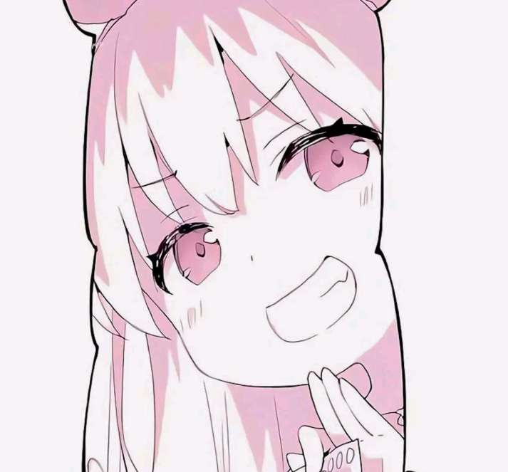 日系手绘粉色女生动漫qq头像图片