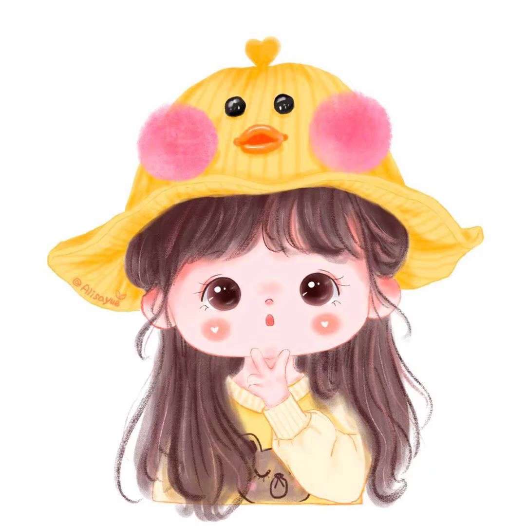 可爱的卡通小孩手绘情侣头像图片