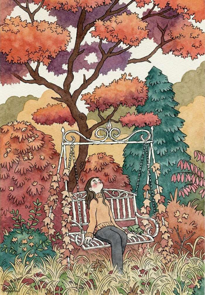 池乔：安静的角落，孤独的气息…画师Piyathip水彩插画作品欣赏头像图片