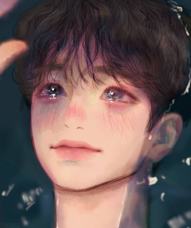 韩国画师手绘伤感风女生头像图片