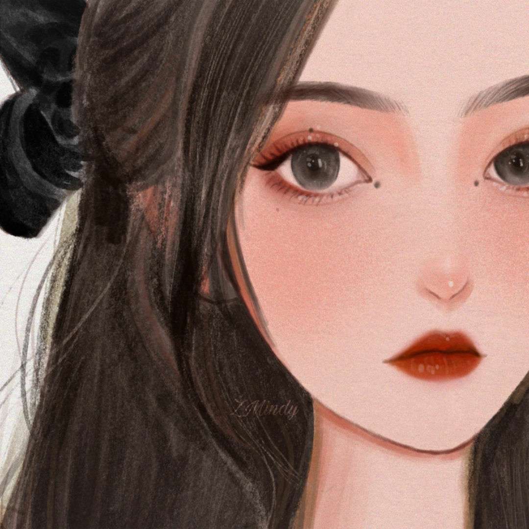 客桥.手绘意境伤感女头/我口袋只剩玫瑰一片，此行又山高路远.头像图片