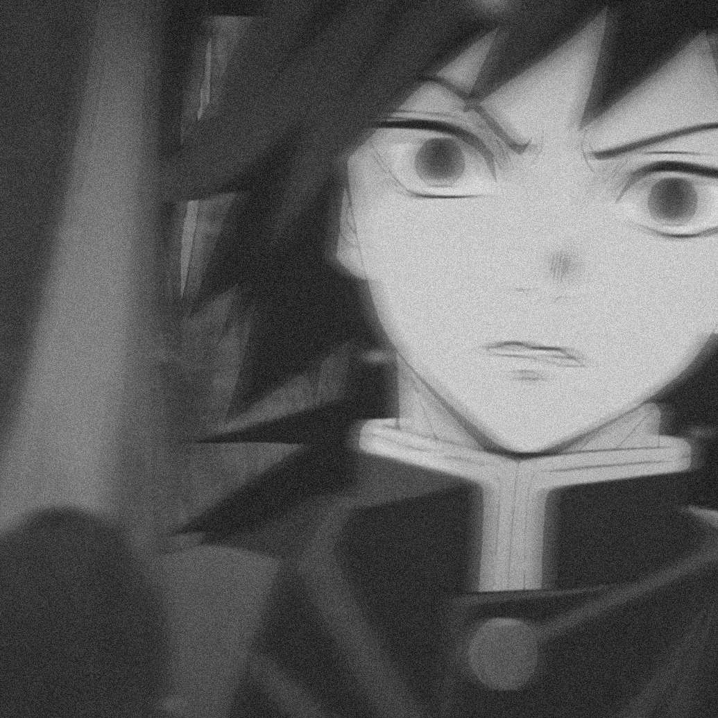 黑白丧系动漫男女模糊头像图片