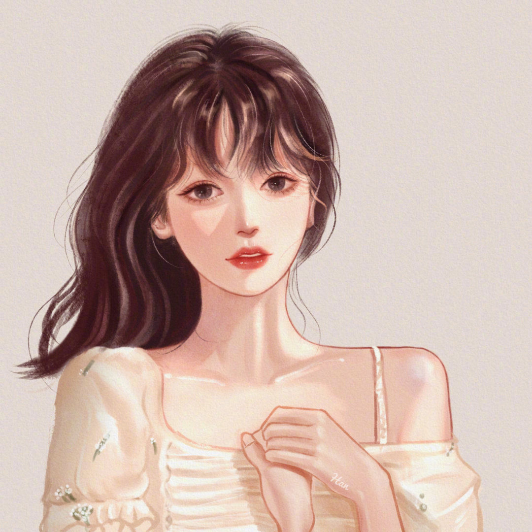 超赞！漂亮又好看的美女简约手绘头像图片