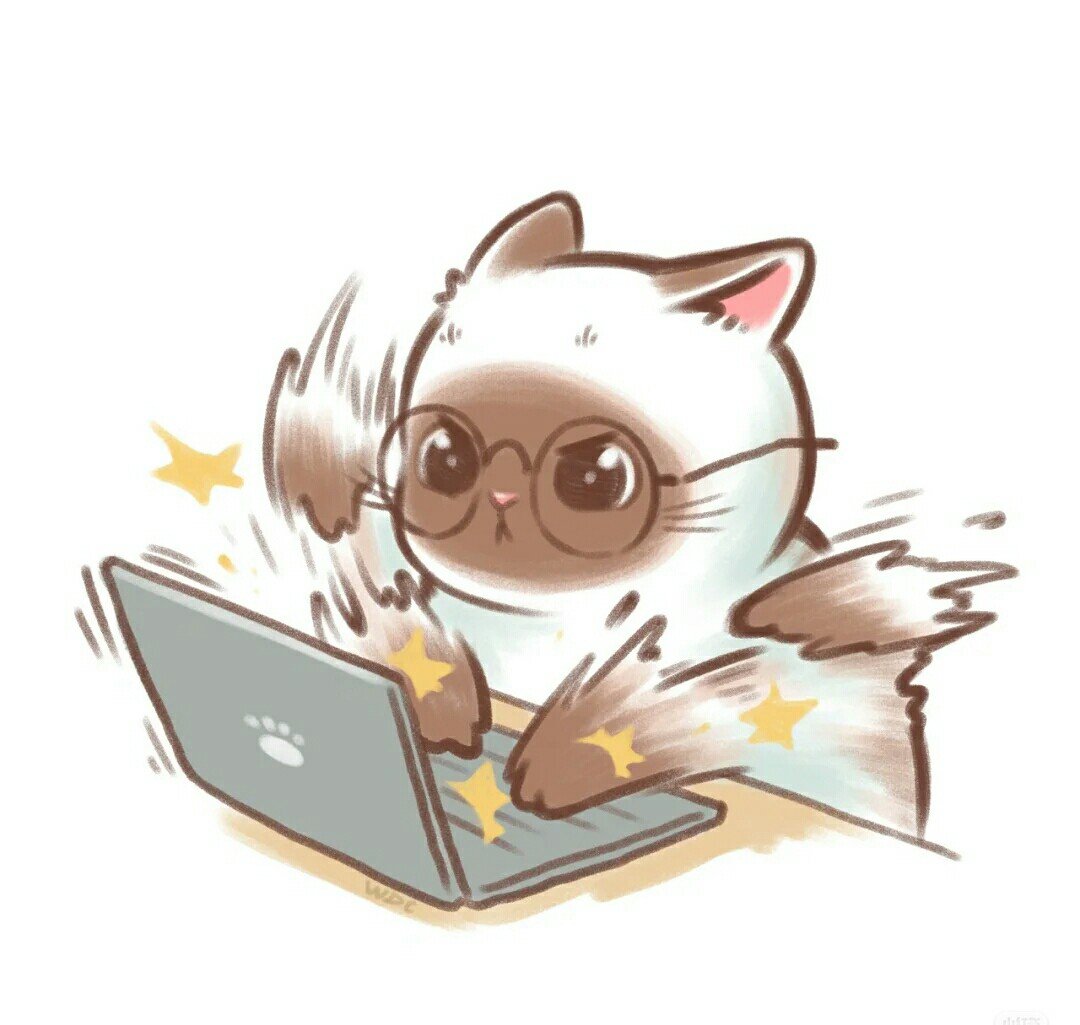 努力工作的猫猫头像 工作的猫猫可爱卡通头像