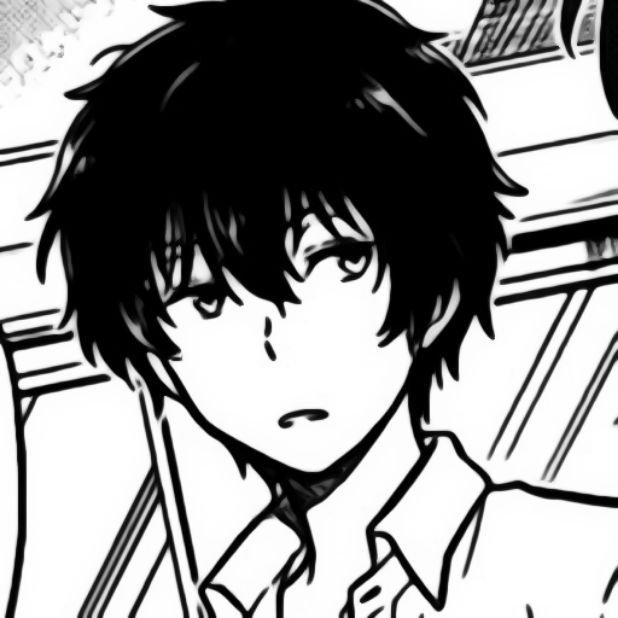 黑白漫画男生高冷头像图片