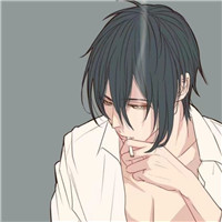 伤感动漫男头_二次元帅哥抽烟头像图片