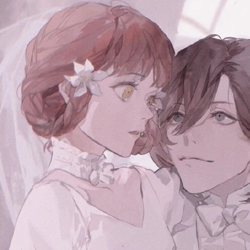 好看的手绘二次元情侣头像图片