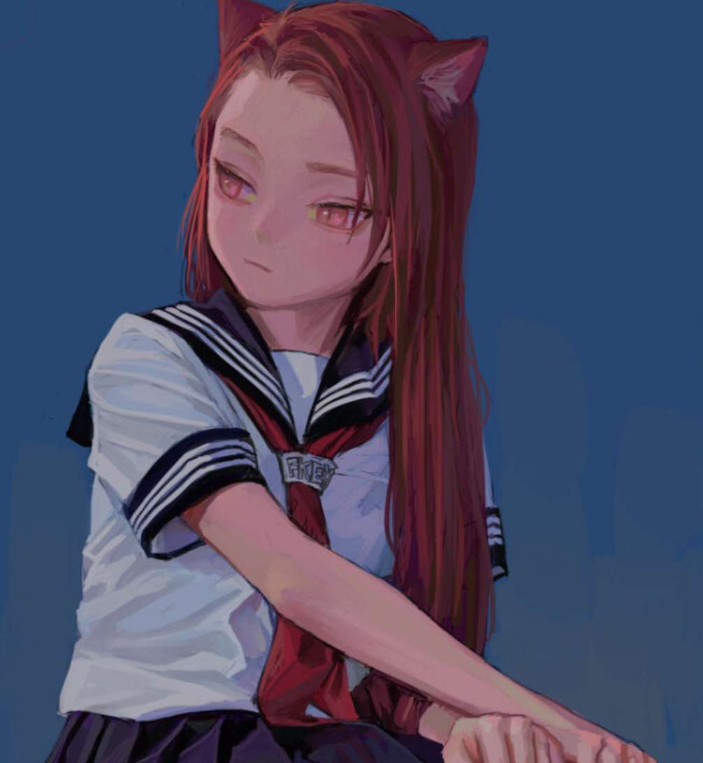 唐崎夜雨 唯美手绘自截女头 绘师 fkey头像图片