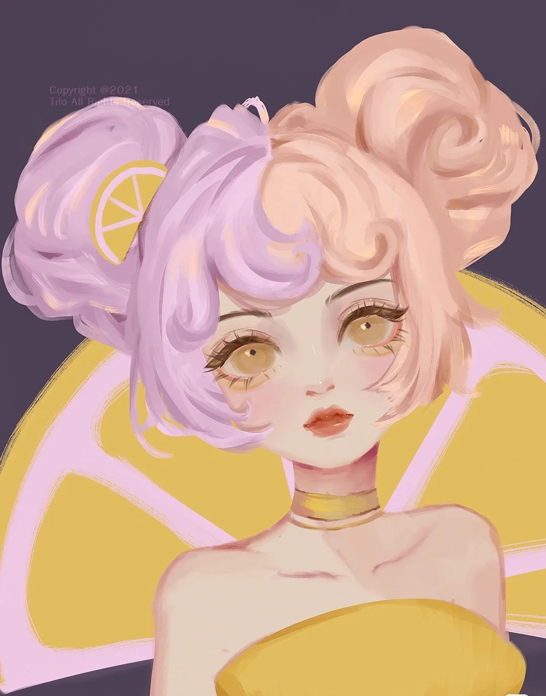 好看的手绘女生唯美迷人微信背景高清头像图片