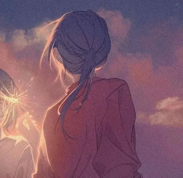 梦幻落日手绘闺蜜情头微信高清头像图片