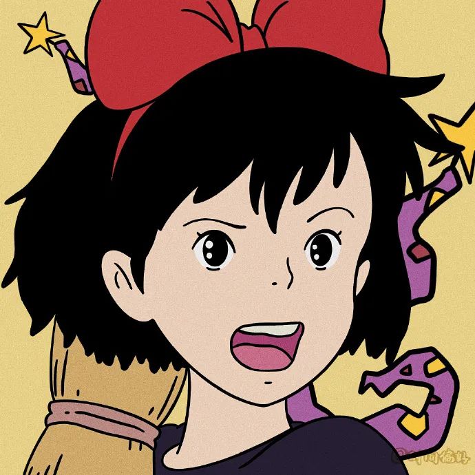 江孑 魔女宅急便可爱手绘动漫女生头像图片