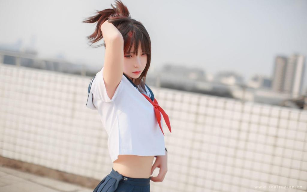 性感制服jk校园美女唯美写真高清电脑壁纸图