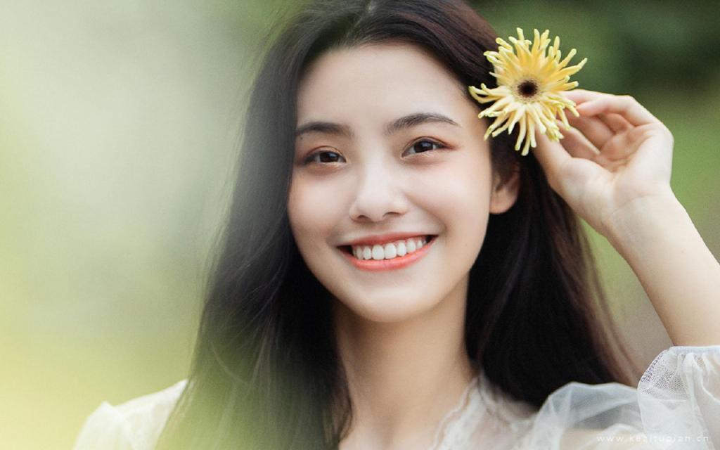 田园风光清纯少女甜美可爱森系写真图片桌面壁纸