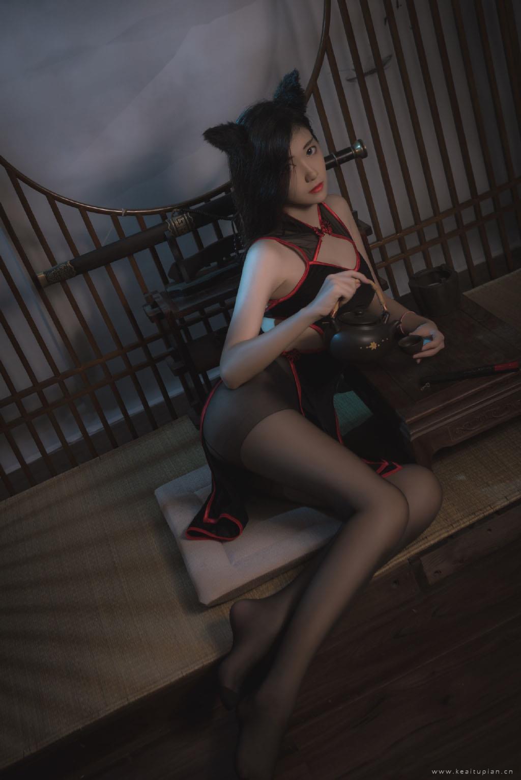 性感黑暗系猫女郎黑丝诱惑写真图片大全