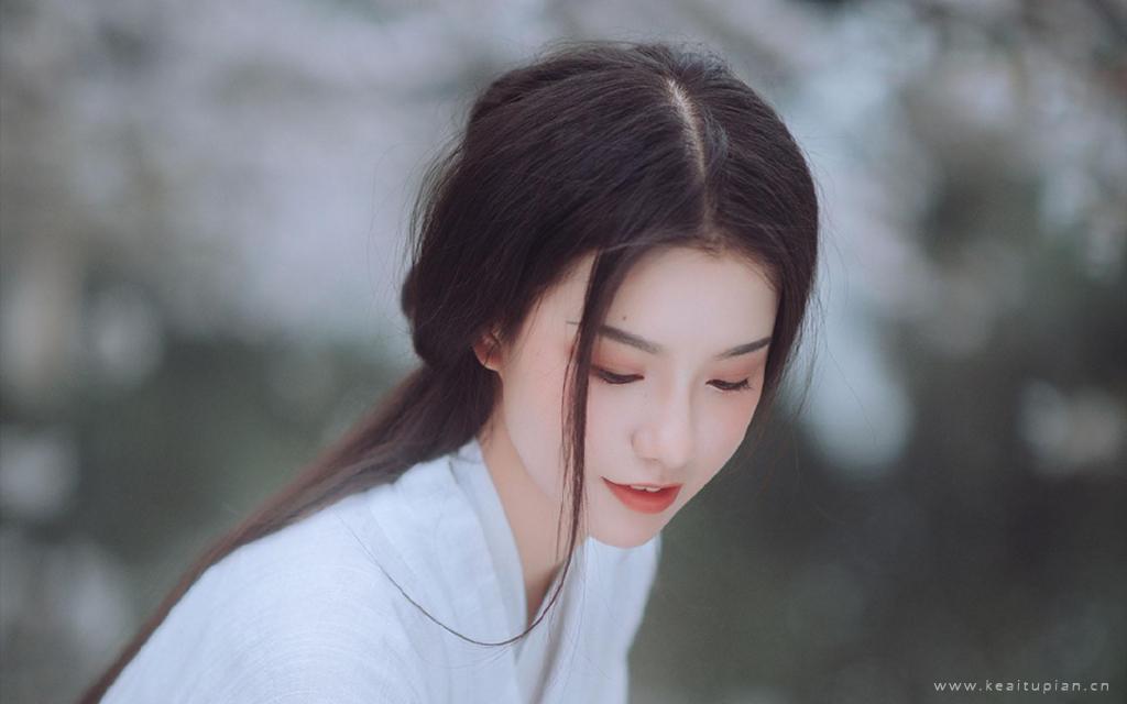 典雅气质古装唯美清新脱俗户外桃园写真高清壁纸