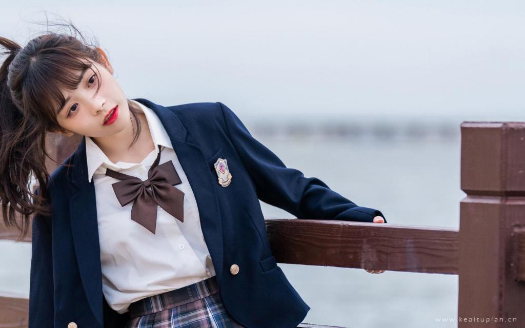 jk风甜美可爱少女感十足气质写真图片桌面壁纸