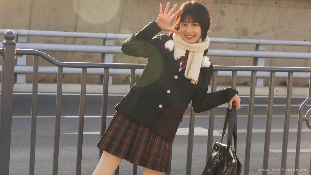 暖冬可爱JK少女户外写真壁纸大全