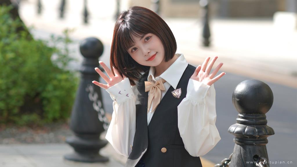 甜美可爱迷人的JK少女高清户外写真图片大全