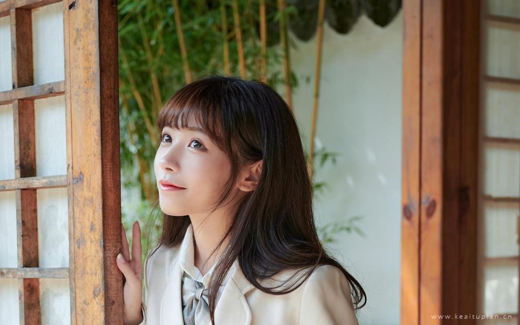 清纯甜美女孩jk制服白嫩诱人写真图片桌面壁纸