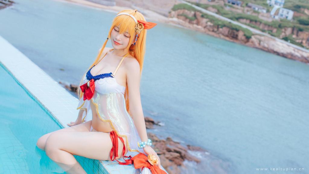 公主连结佩可莉姆cosplay性感火辣比基尼写真图片桌面壁纸