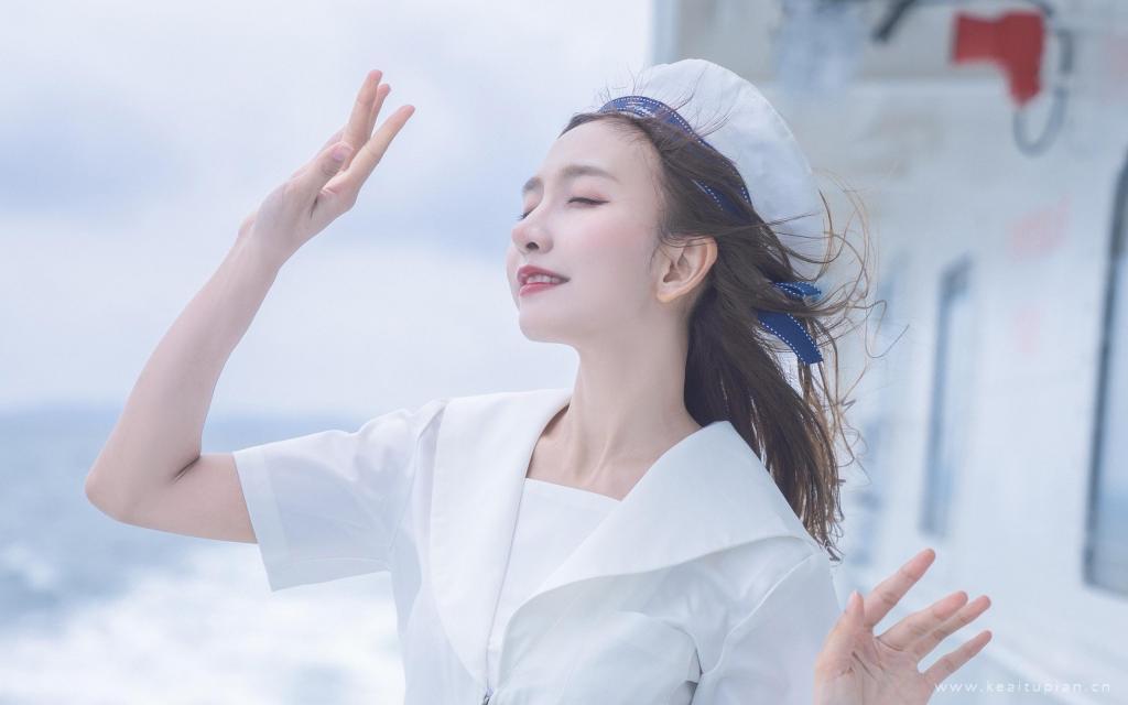 jk制服少女清纯诱惑海军风写真图片桌面壁纸