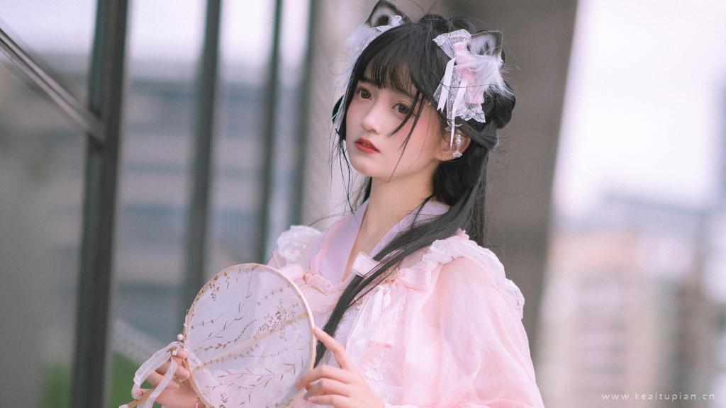 甜美少女猫耳Lolita户外可爱迷人写真图片桌面壁纸