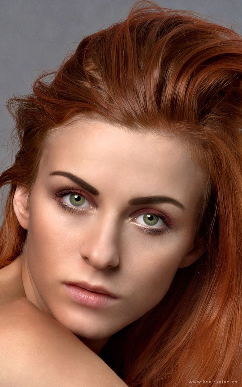 外国美女脸部妆容高清特写手机壁纸图片