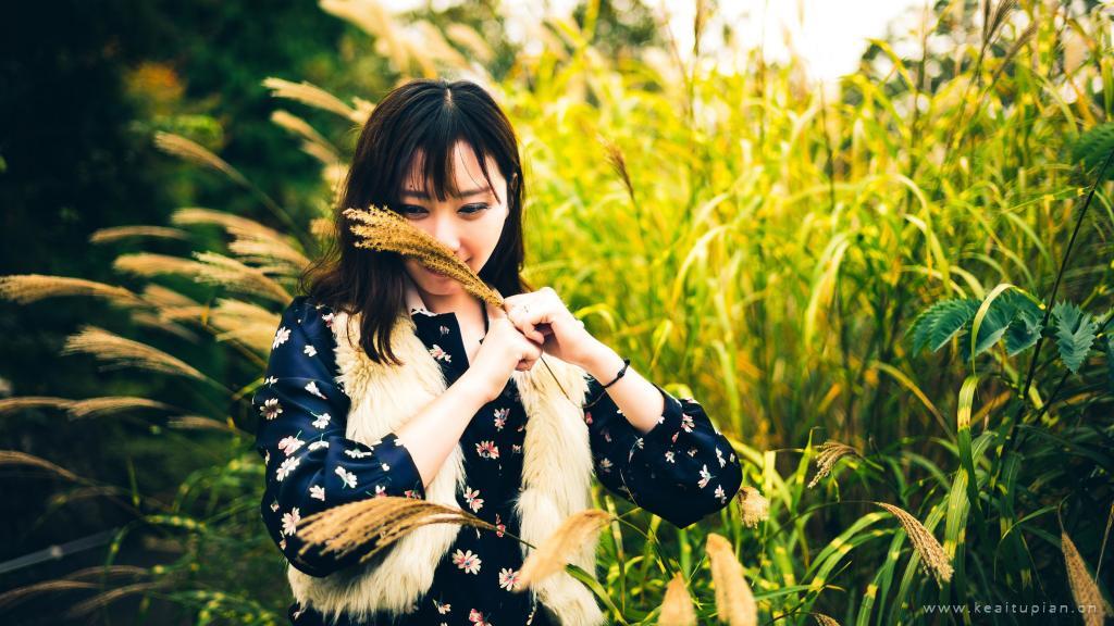 静谧时光里的唯美户外高清美女桌面壁纸