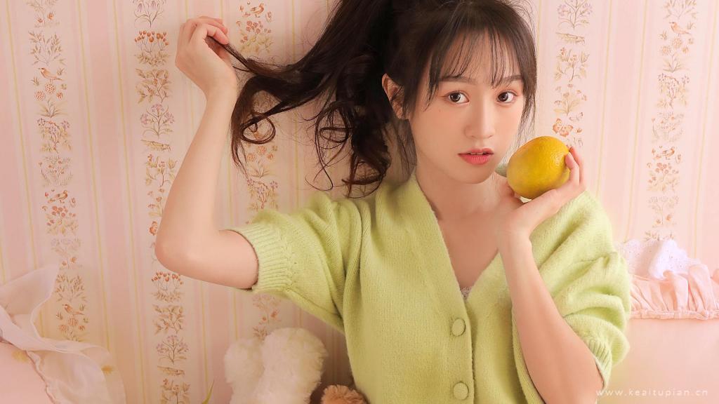 甜美橘子少女小清新私房写真图片