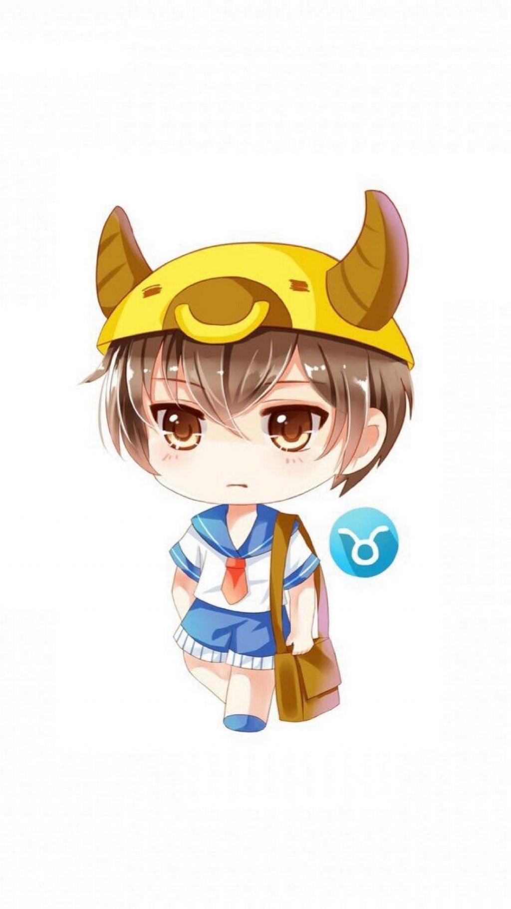 可爱Q版的金牛座幼稚园小朋友卡通图片