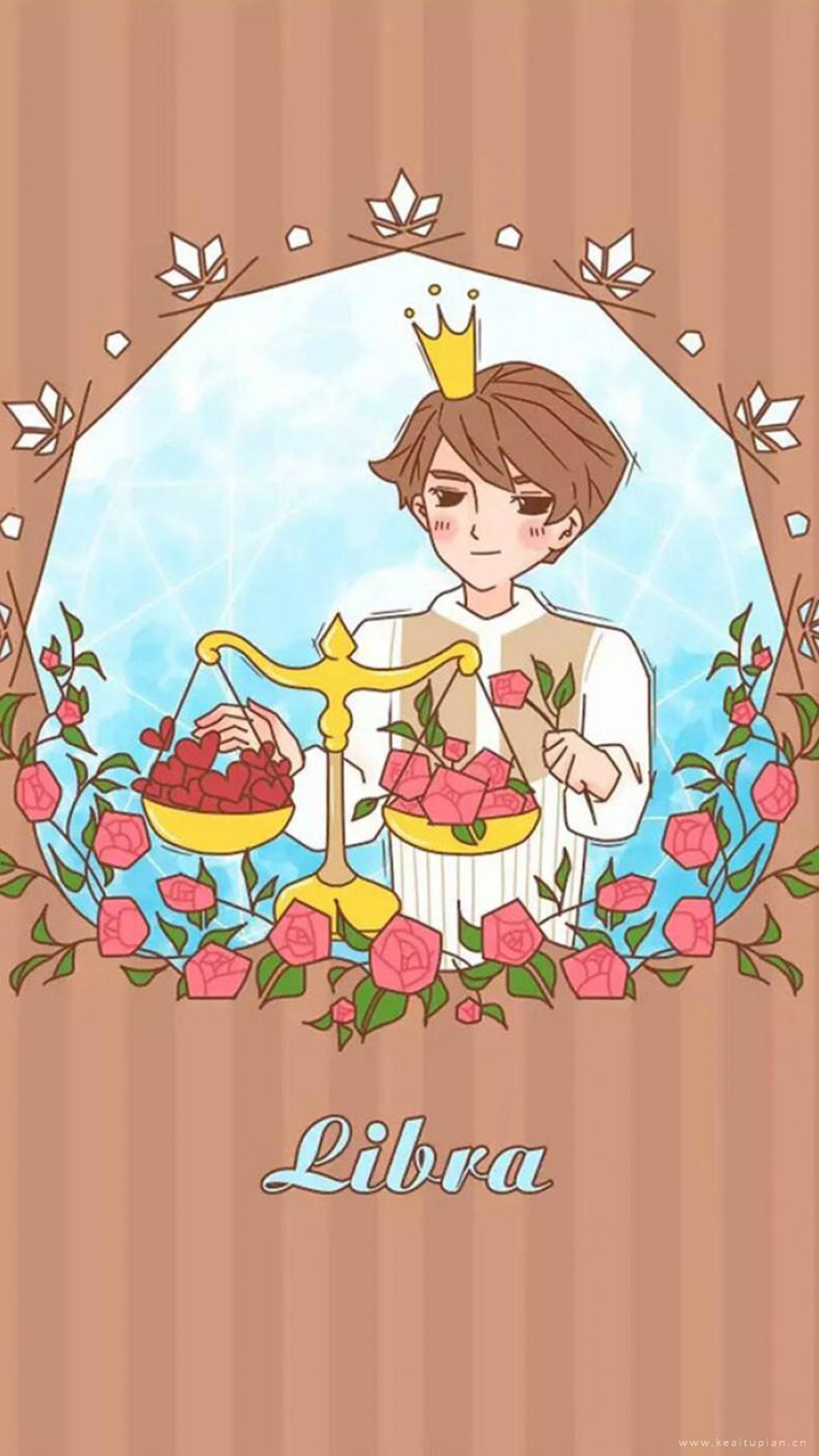 十二星座天秤座精选帅气王子插画图片