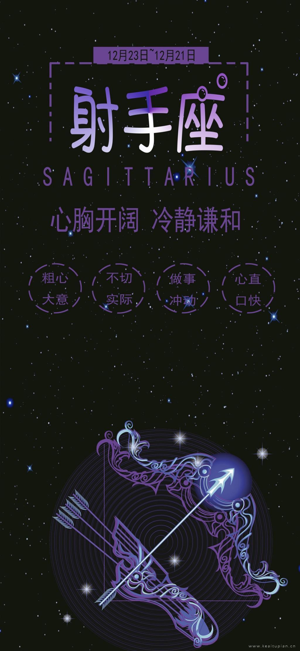 射手座优缺点卡通手机壁纸图片